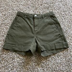 Everlane The Organic Cotton Way High Short Women's 6 Olive 4.5" Inseam Utility